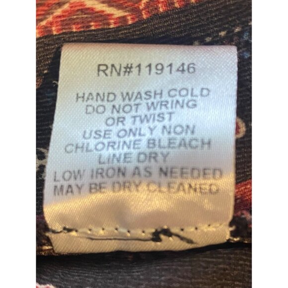 Jodifl Womens Boho Top Tie Front Size L Floral Peasant Dark Cottage Hippie - Picture 5 of 10